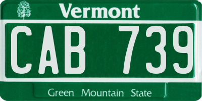 VT license plate CAB739
