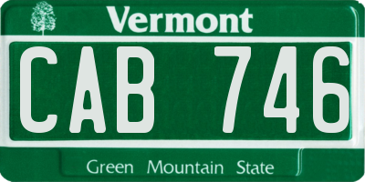 VT license plate CAB746