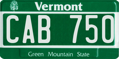 VT license plate CAB750