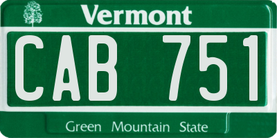VT license plate CAB751