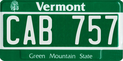 VT license plate CAB757