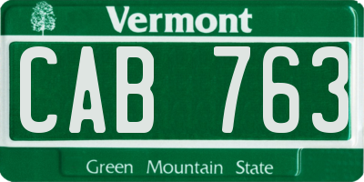 VT license plate CAB763