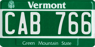 VT license plate CAB766
