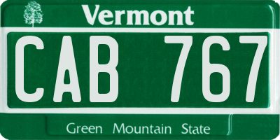 VT license plate CAB767