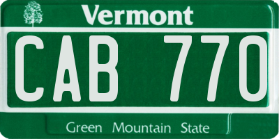 VT license plate CAB770