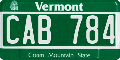 VT license plate CAB784