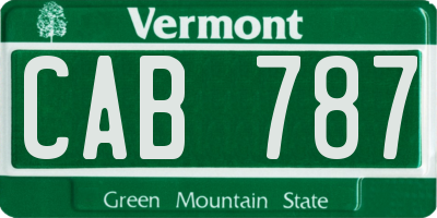 VT license plate CAB787
