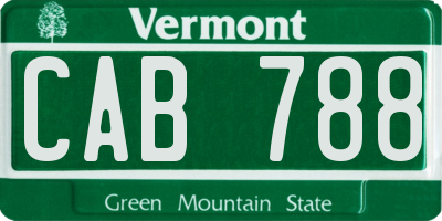 VT license plate CAB788