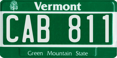 VT license plate CAB811
