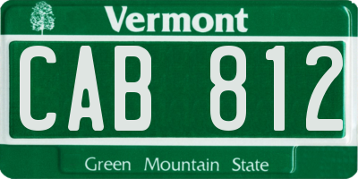 VT license plate CAB812