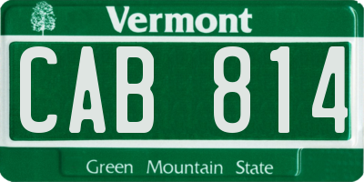 VT license plate CAB814