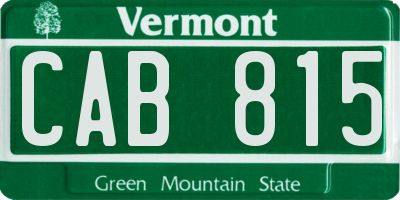 VT license plate CAB815