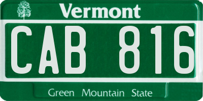 VT license plate CAB816