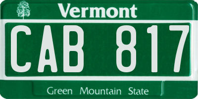 VT license plate CAB817