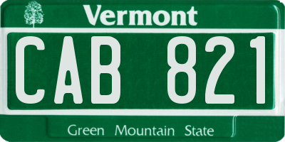 VT license plate CAB821