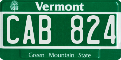 VT license plate CAB824