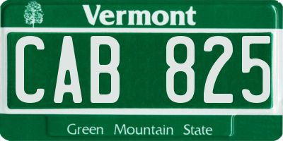 VT license plate CAB825