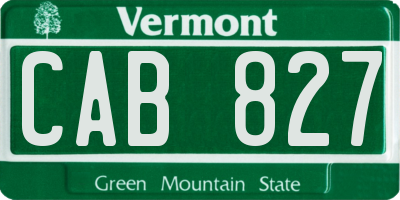 VT license plate CAB827