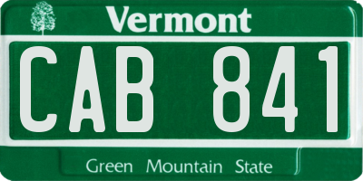 VT license plate CAB841