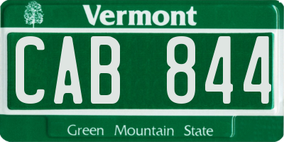 VT license plate CAB844