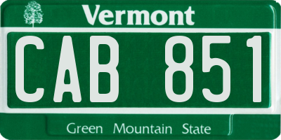 VT license plate CAB851