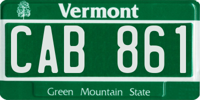 VT license plate CAB861