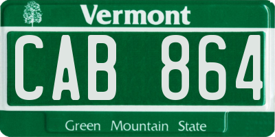 VT license plate CAB864