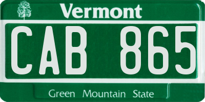 VT license plate CAB865