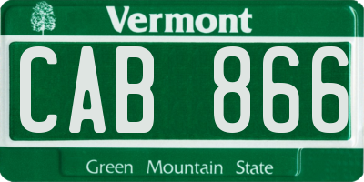 VT license plate CAB866
