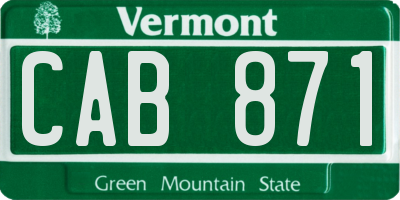 VT license plate CAB871