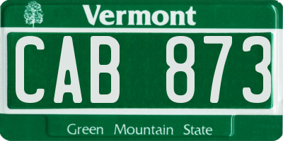 VT license plate CAB873
