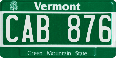 VT license plate CAB876