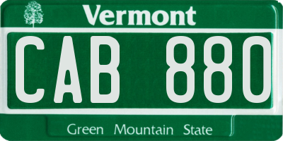 VT license plate CAB880
