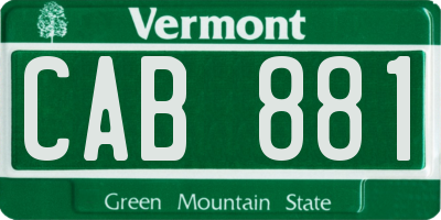 VT license plate CAB881