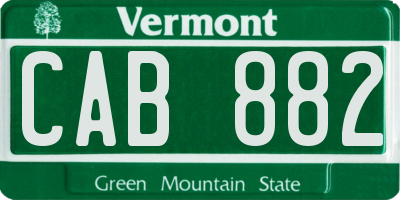 VT license plate CAB882