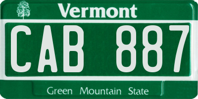 VT license plate CAB887