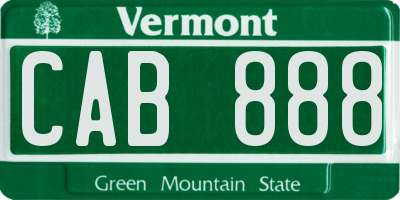 VT license plate CAB888