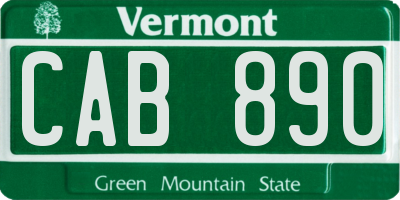VT license plate CAB890