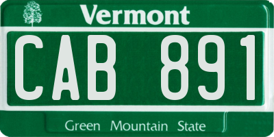 VT license plate CAB891