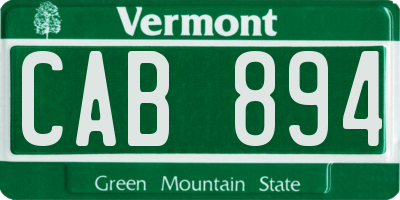VT license plate CAB894