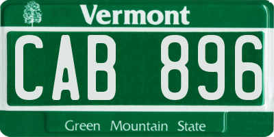 VT license plate CAB896