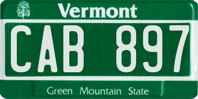 VT license plate CAB897