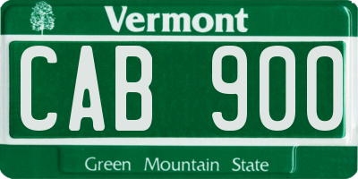 VT license plate CAB900