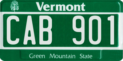 VT license plate CAB901