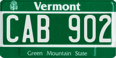 VT license plate CAB902
