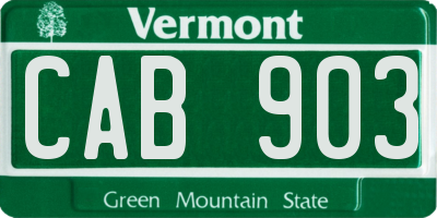 VT license plate CAB903