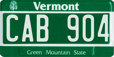 VT license plate CAB904