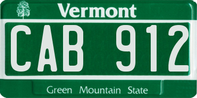 VT license plate CAB912
