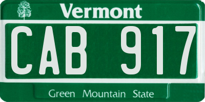 VT license plate CAB917