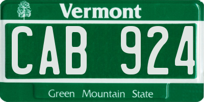 VT license plate CAB924